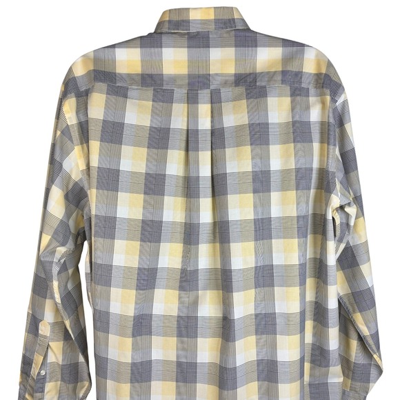 Jos A Bank Traveler's Collection Button Up Shirt Men's XL Long Sleeve Gray Plaid - Picture 9 of 16